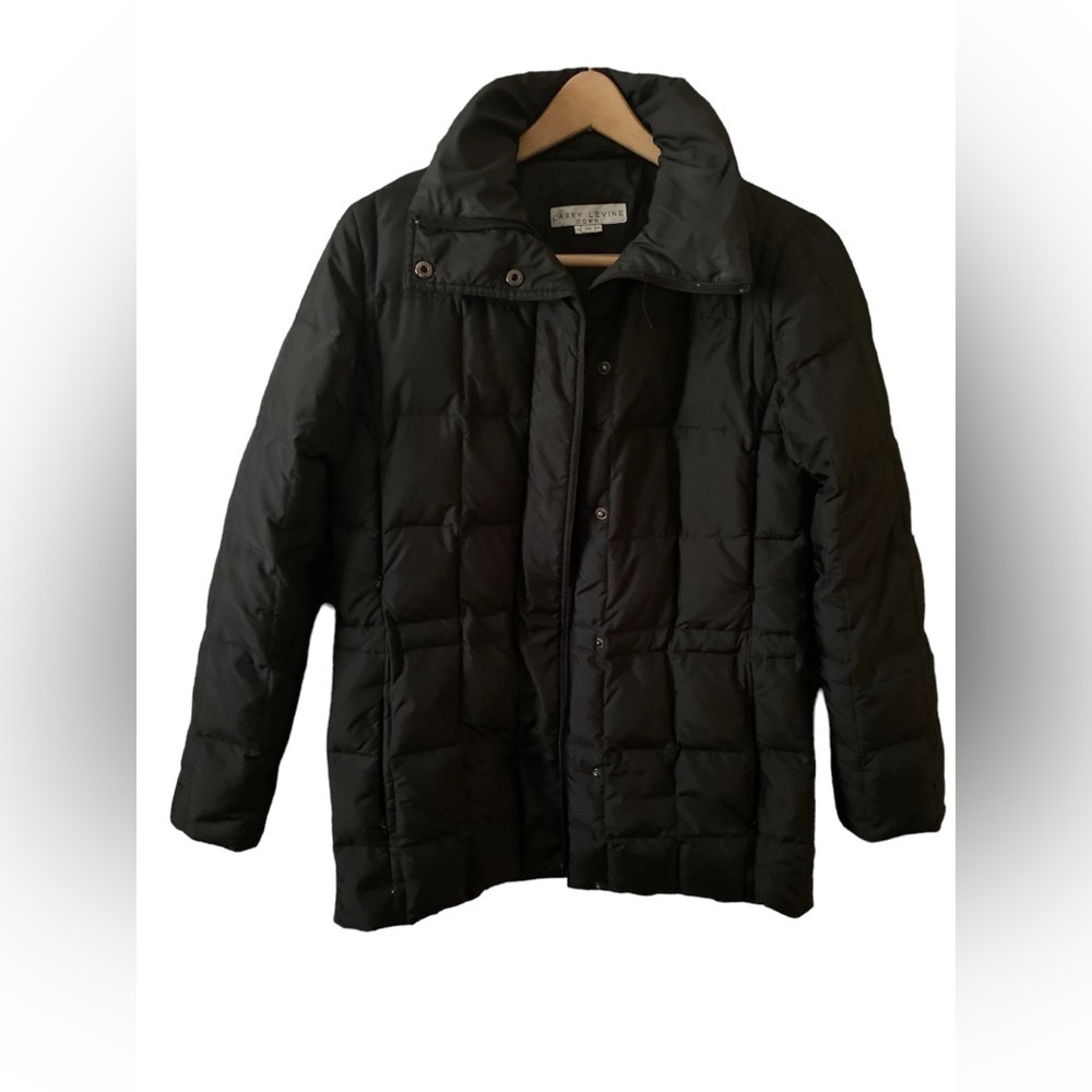 Larry Levine Goose Down Puffer Black Shawl Collared Women’s Coat Size X Small